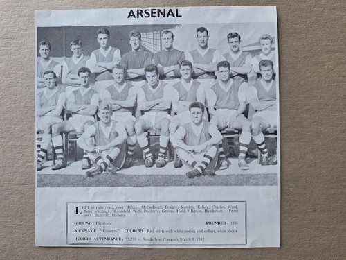 Arsenal memorabilia 1959 - -,